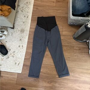 LOFT Black and Gray Maternity Pants